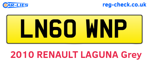 LN60WNP are the vehicle registration plates.