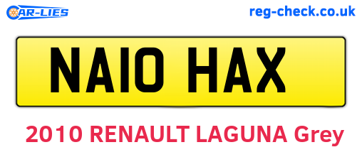 NA10HAX are the vehicle registration plates.