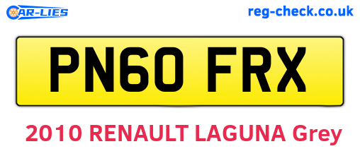 PN60FRX are the vehicle registration plates.