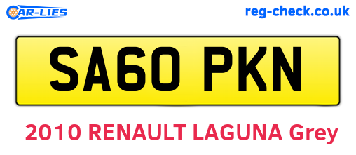 SA60PKN are the vehicle registration plates.