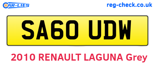 SA60UDW are the vehicle registration plates.