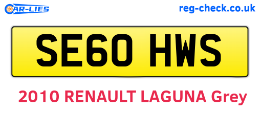 SE60HWS are the vehicle registration plates.