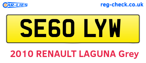 SE60LYW are the vehicle registration plates.