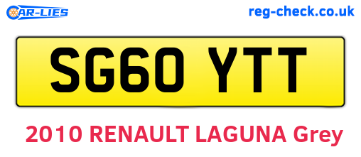 SG60YTT are the vehicle registration plates.