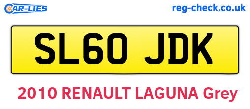 SL60JDK are the vehicle registration plates.