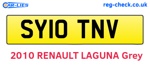 SY10TNV are the vehicle registration plates.