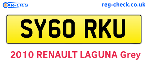 SY60RKU are the vehicle registration plates.