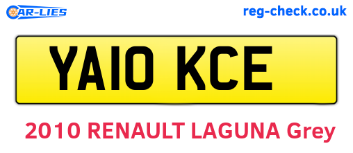 YA10KCE are the vehicle registration plates.