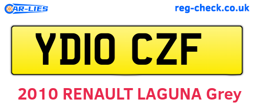 YD10CZF are the vehicle registration plates.