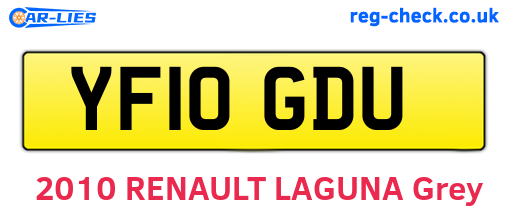 YF10GDU are the vehicle registration plates.