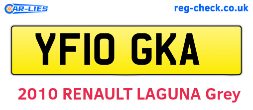YF10GKA are the vehicle registration plates.