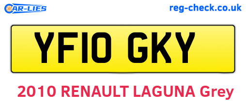 YF10GKY are the vehicle registration plates.