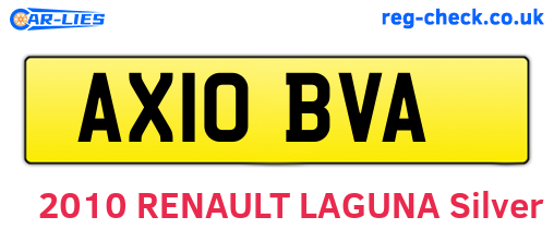 AX10BVA are the vehicle registration plates.