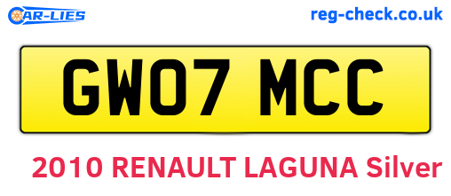 GW07MCC are the vehicle registration plates.