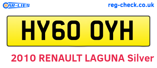 HY60OYH are the vehicle registration plates.