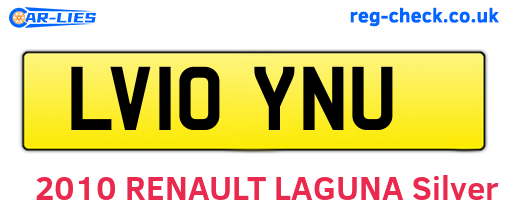 LV10YNU are the vehicle registration plates.