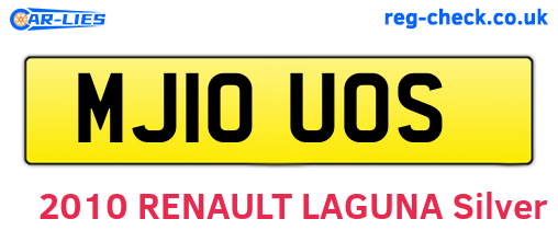 MJ10UOS are the vehicle registration plates.