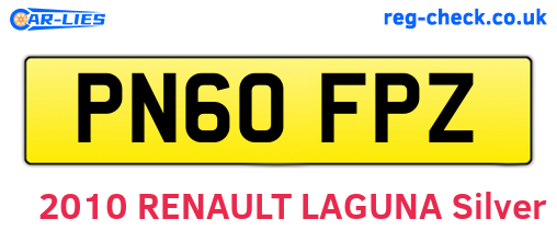 PN60FPZ are the vehicle registration plates.