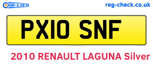 PX10SNF are the vehicle registration plates.