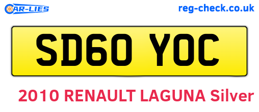 SD60YOC are the vehicle registration plates.