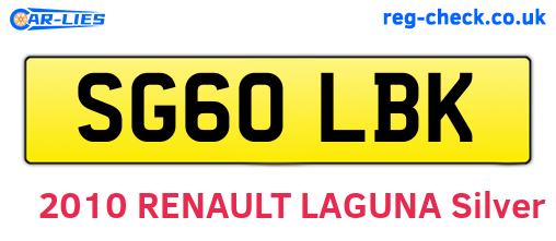 SG60LBK are the vehicle registration plates.