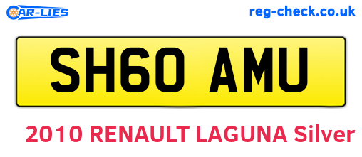 SH60AMU are the vehicle registration plates.