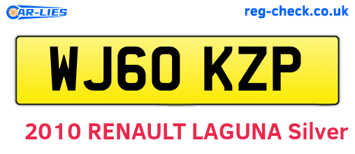 WJ60KZP are the vehicle registration plates.