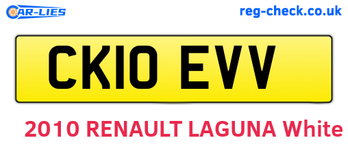 CK10EVV are the vehicle registration plates.