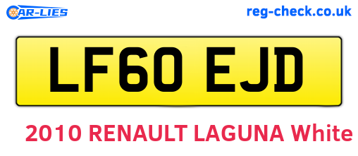 LF60EJD are the vehicle registration plates.