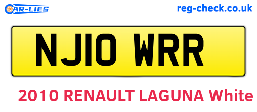 NJ10WRR are the vehicle registration plates.