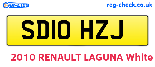 SD10HZJ are the vehicle registration plates.