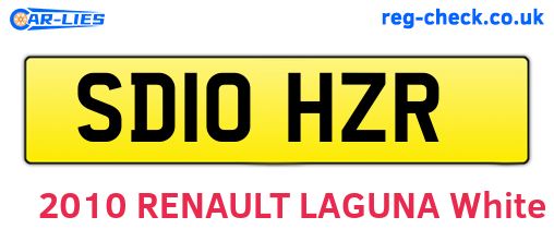 SD10HZR are the vehicle registration plates.