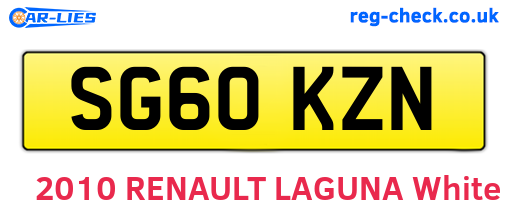 SG60KZN are the vehicle registration plates.