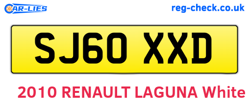 SJ60XXD are the vehicle registration plates.