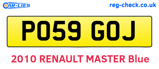 PO59GOJ are the vehicle registration plates.