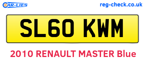 SL60KWM are the vehicle registration plates.