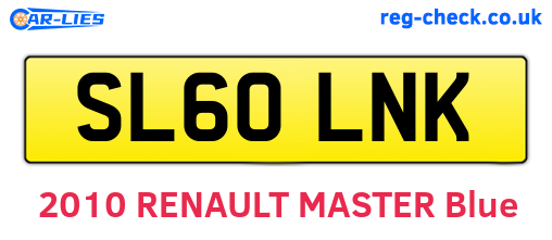 SL60LNK are the vehicle registration plates.
