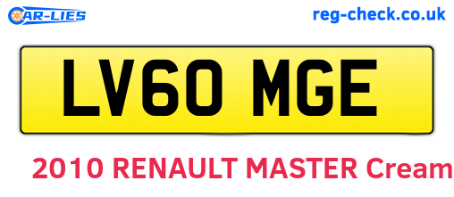 LV60MGE are the vehicle registration plates.