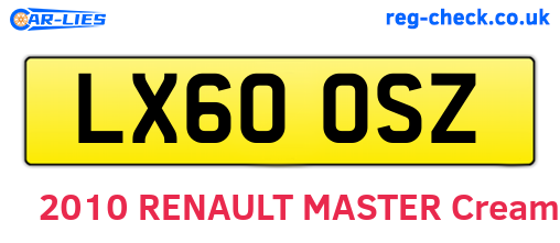 LX60OSZ are the vehicle registration plates.