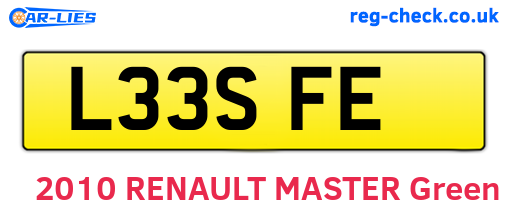 L33SFE are the vehicle registration plates.