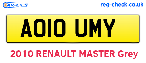 AO10UMY are the vehicle registration plates.