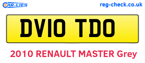 DV10TDO are the vehicle registration plates.