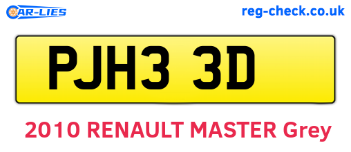 PJH33D are the vehicle registration plates.