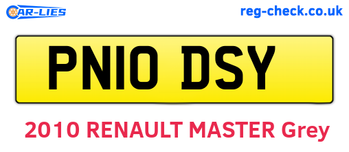 PN10DSY are the vehicle registration plates.