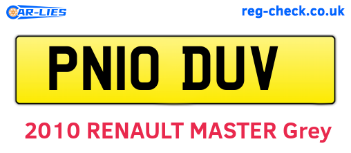 PN10DUV are the vehicle registration plates.