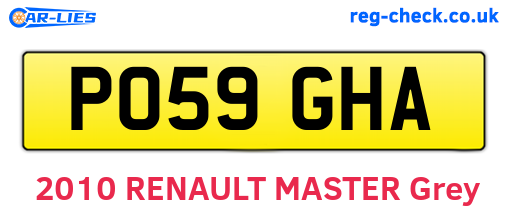 PO59GHA are the vehicle registration plates.