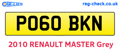 PO60BKN are the vehicle registration plates.