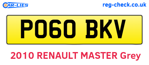 PO60BKV are the vehicle registration plates.