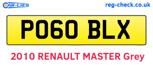 PO60BLX are the vehicle registration plates.