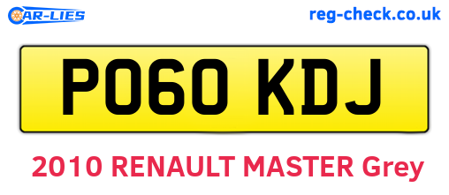 PO60KDJ are the vehicle registration plates.